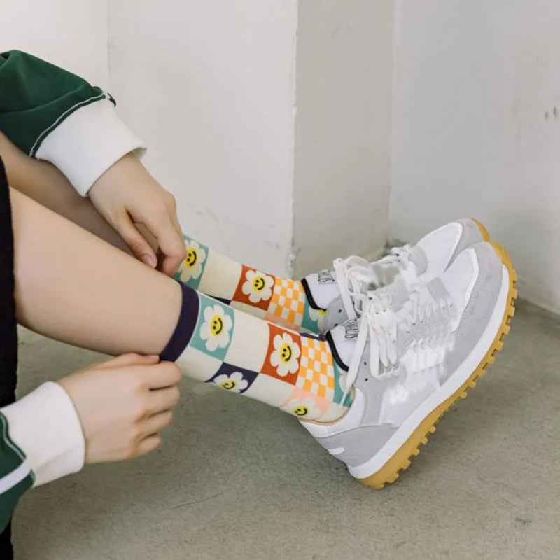 Women's Floral Print Cotton Blend Socks - 5 Pack