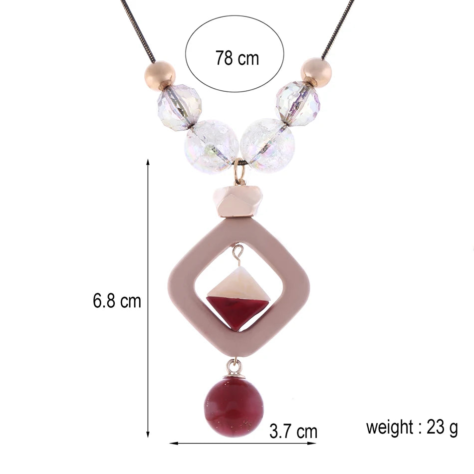 Women's Acrylic Bead Sweater Necklace
