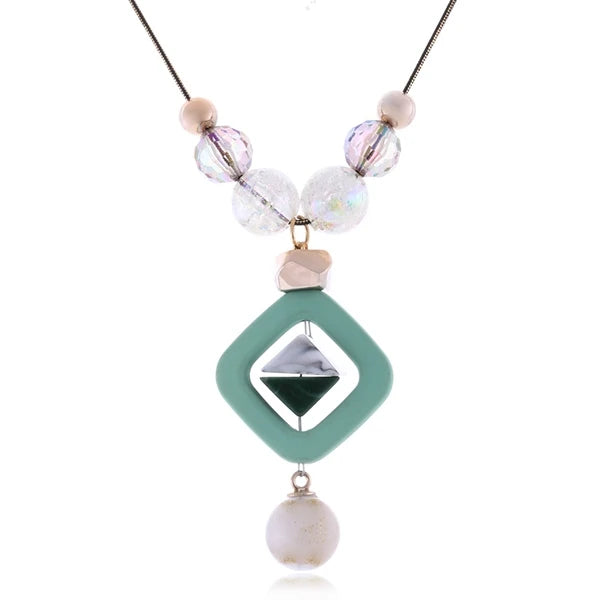 Women's Acrylic Bead Sweater Necklace