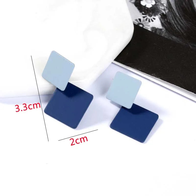 Bohemian Geometric Earrings - Blue Flower Butterfly Dangle Earrings for Women