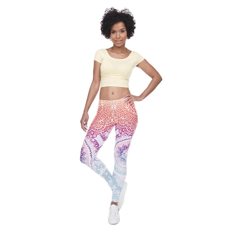 Aztec Print High Waist Fitness Leggings - Super Soft Stretch