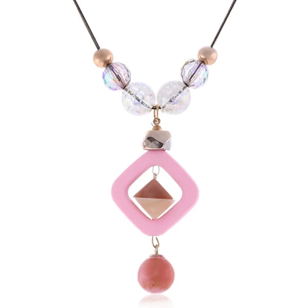 Women's Acrylic Bead Sweater Necklace