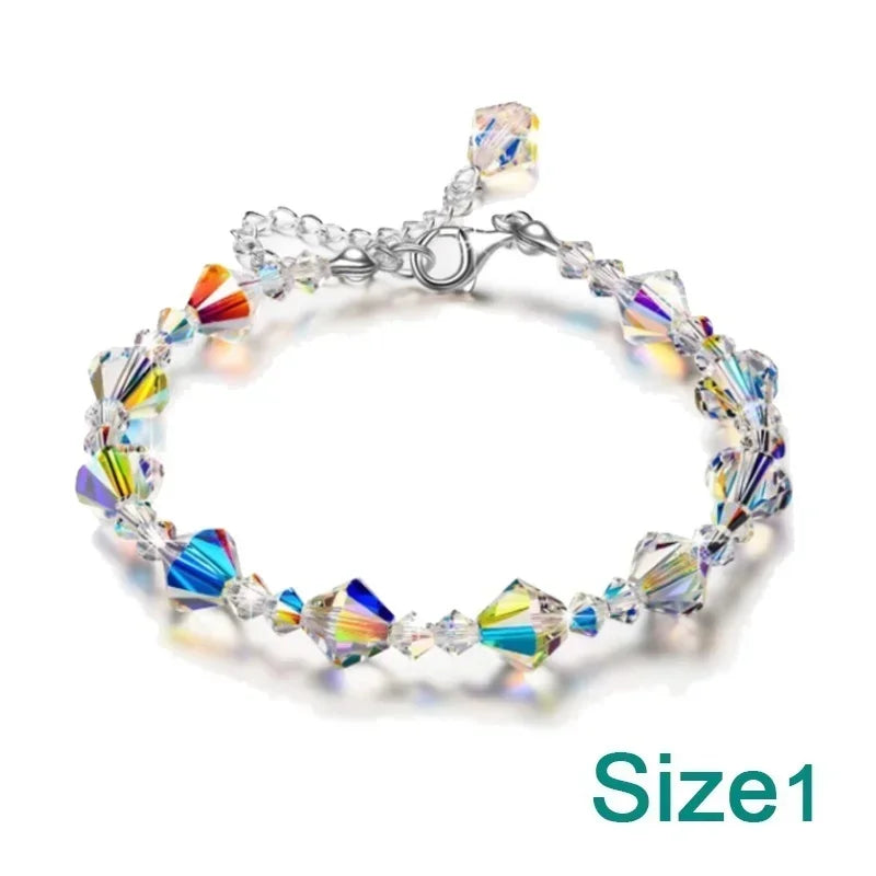 Crystal Cube Bracelet - Trendy Geometric Beaded Wrist Chain for Women