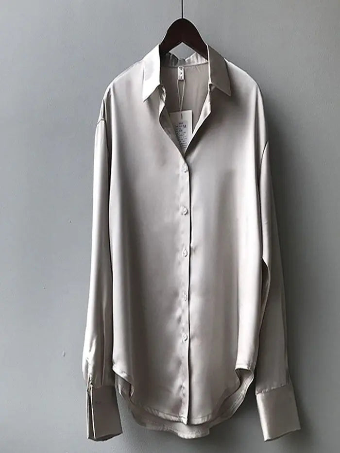 Vintage Button-Up Shirt - Autumn Long Sleeve Blouse