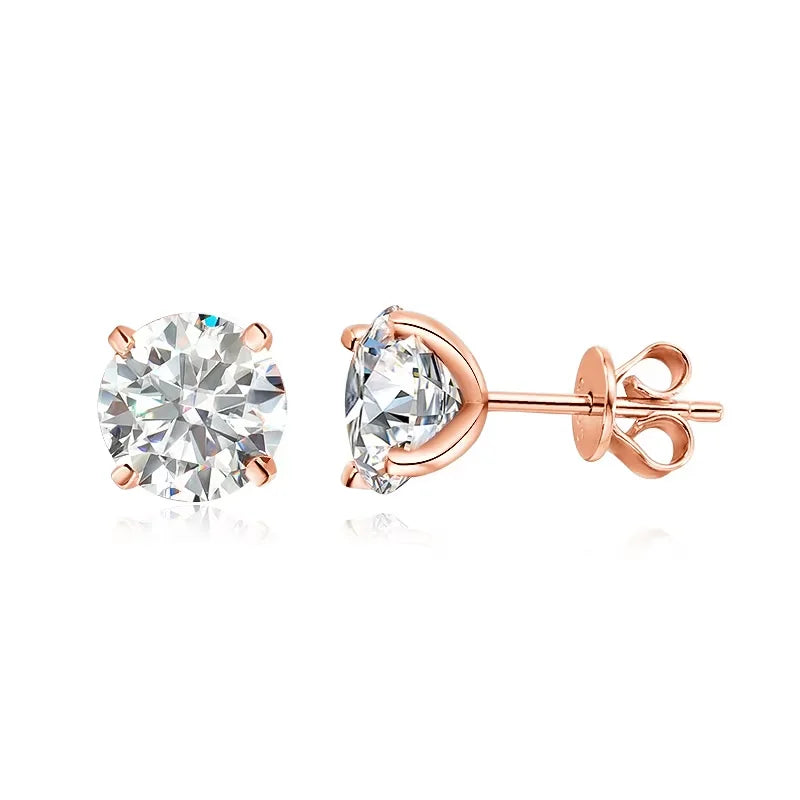 SMYOUE Moissanite Stud Earrings - 925 Sterling Silver Classic Wedding Studs for Women