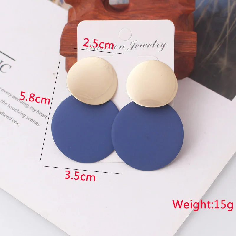 Bohemian Geometric Earrings - Blue Flower Butterfly Dangle Earrings for Women