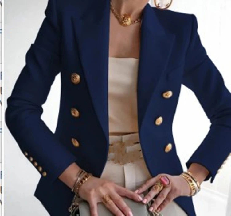 Women's Professional Blazer - Elegant Single-Button Suit Jacket