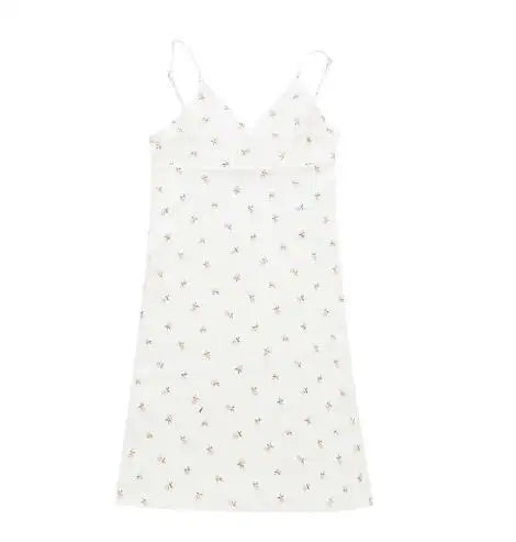 Women's Floral V-Neck Cami Dress - Sleeveless Mini Dress