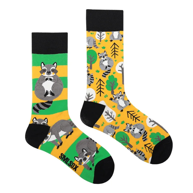 Colorful Cotton Crew Socks - Unisex Mid-Calf Casual Socks