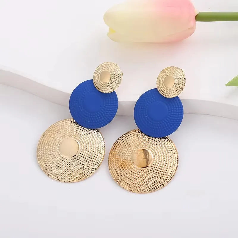 Bohemian Geometric Earrings - Blue Flower Butterfly Dangle Earrings for Women
