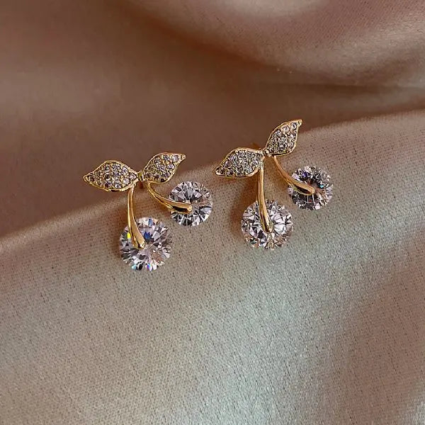 Rhinestone Flower Stud Earrings with Pearl & Crystal Accents