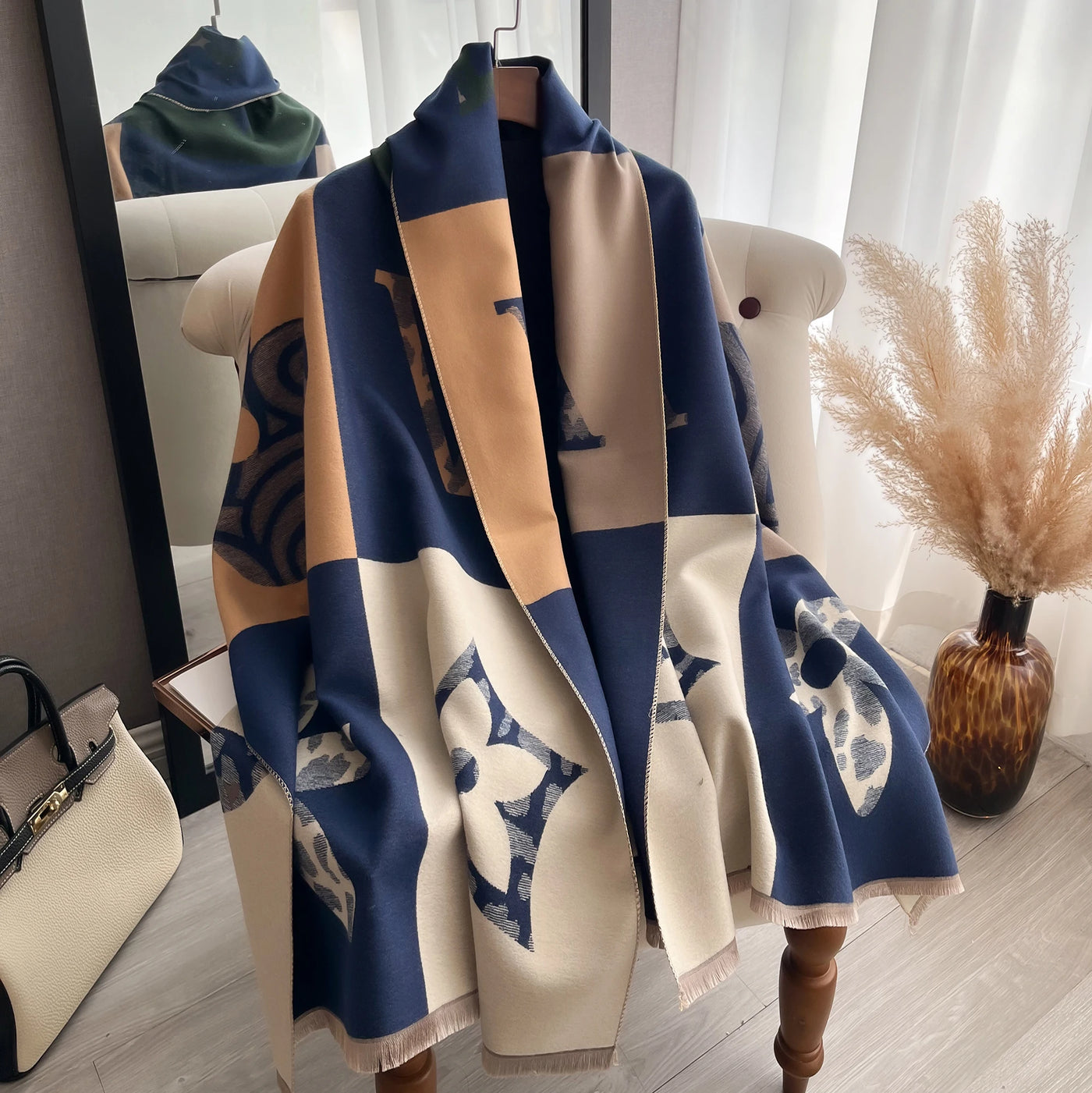 Elegant Pashmina Shawl - Imitation Cashmere Winter Scarf