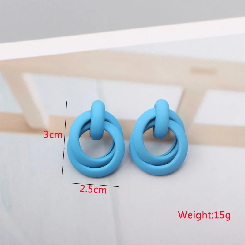 Bohemian Geometric Earrings - Blue Flower Butterfly Dangle Earrings for Women