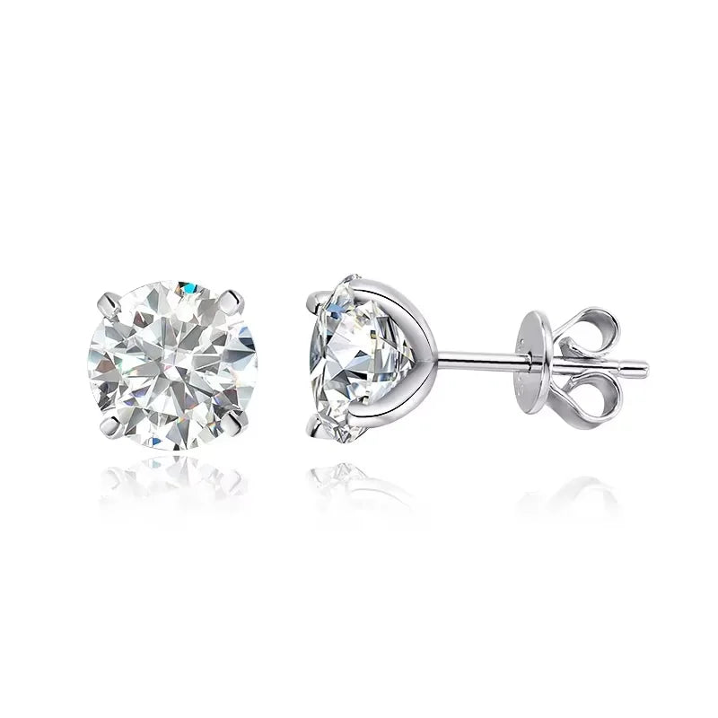 SMYOUE Moissanite Stud Earrings - 925 Sterling Silver Classic Wedding Studs for Women