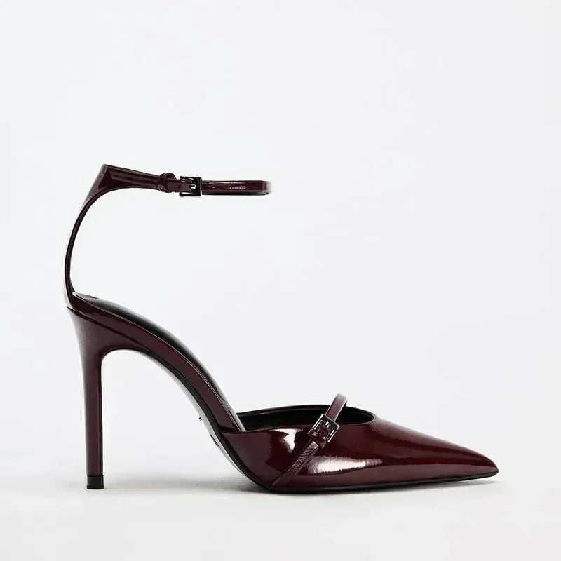 Women's Crystal Embellished High Heel Sandals - Pointed Toe Party Shoes