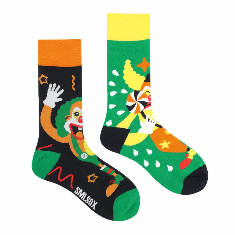 Colorful Cotton Crew Socks - Unisex Mid-Calf Casual Socks