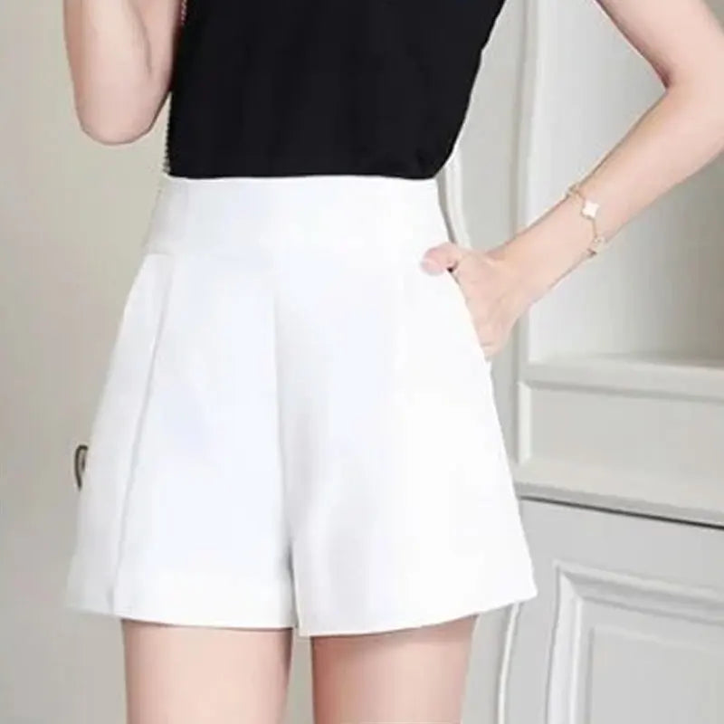 Women's High Waist Chiffon Shorts - Casual Wide Leg A-Line