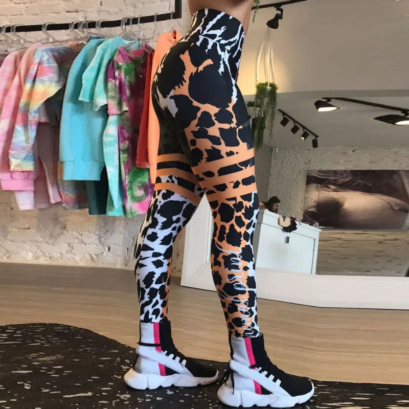 Women's Leopard Print Athletic Leggings - High-Performance Yoga & Fitness Pants