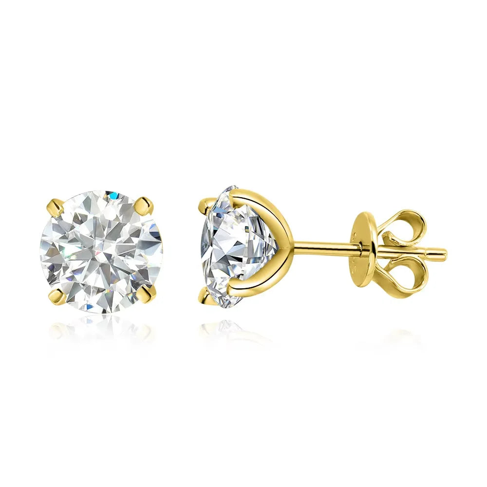 SMYOUE Moissanite Stud Earrings - 925 Sterling Silver Classic Wedding Studs for Women