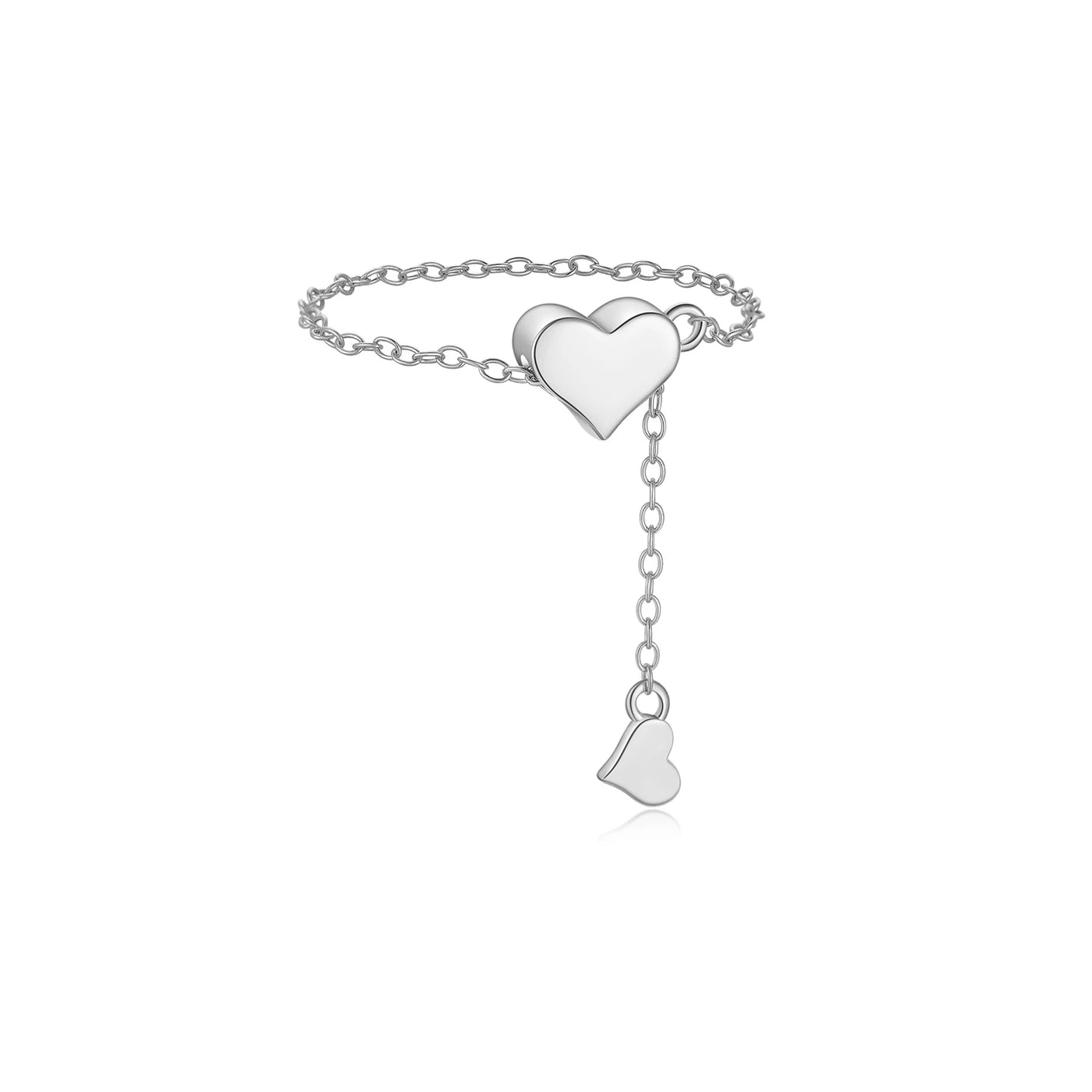 925 Sterling Silver Adjustable Heart Pendant Necklace