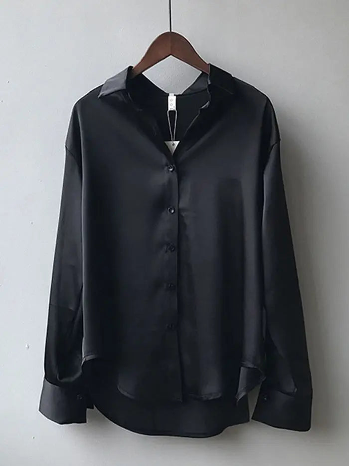 Vintage Button-Up Shirt - Autumn Long Sleeve Blouse