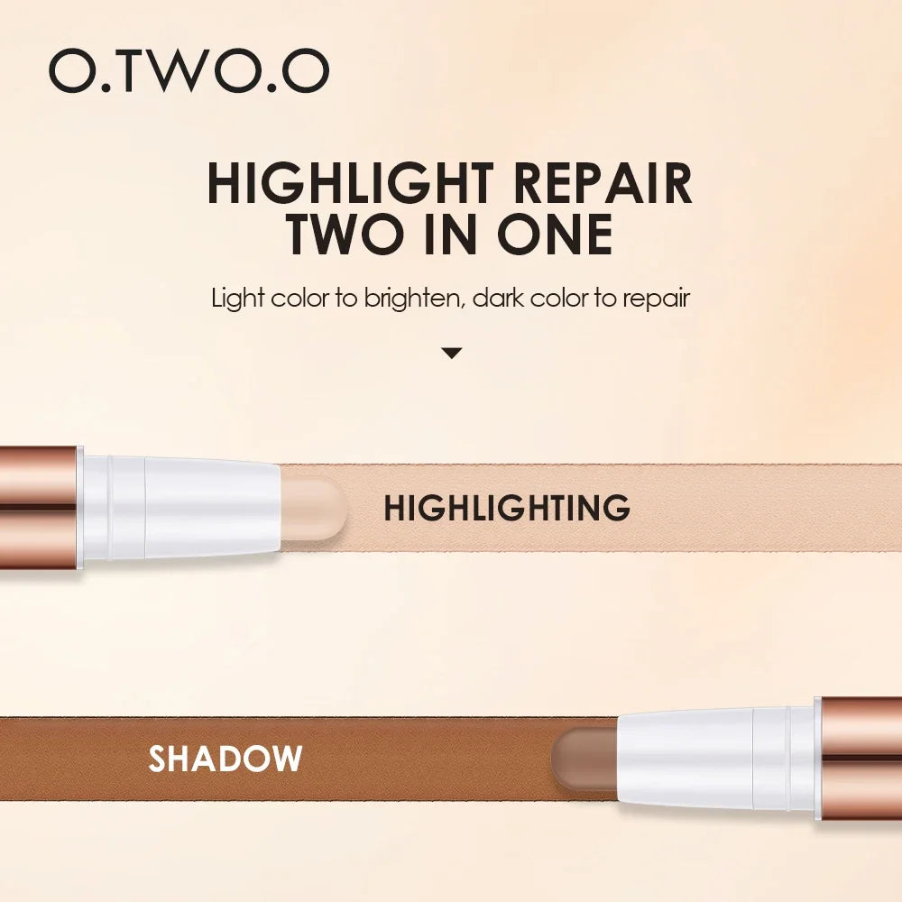 O.TWO.O Double Head Contour & Concealer Stick - Waterproof Matte Finish