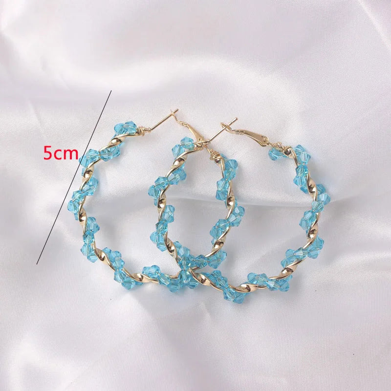 Bohemian Geometric Earrings - Blue Flower Butterfly Dangle Earrings for Women