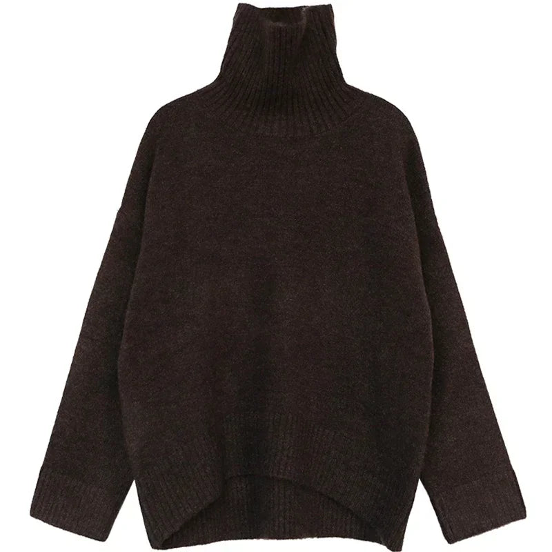 Korean Turtleneck Sweater - Women's Loose Warm Pullover
