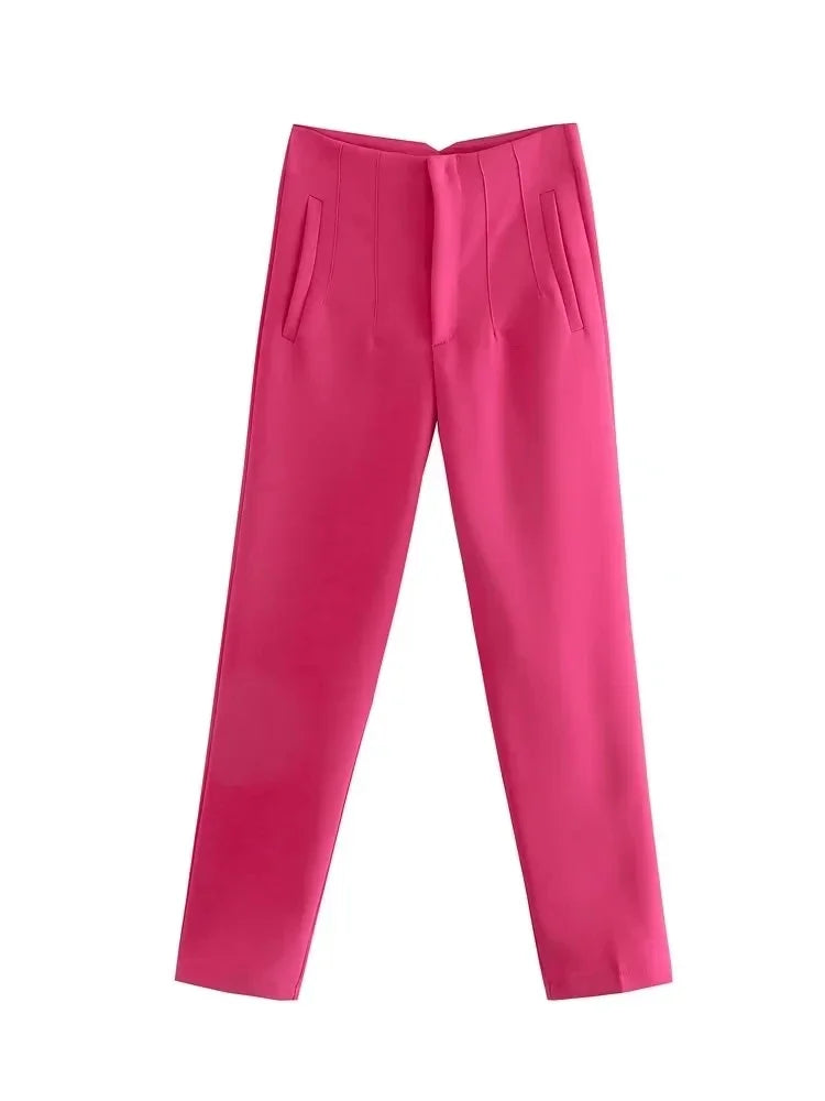 Women's High Waist Pencil Pants - Elegant Office Wear