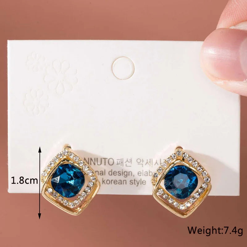 Bohemian Geometric Earrings - Blue Flower Butterfly Dangle Earrings for Women