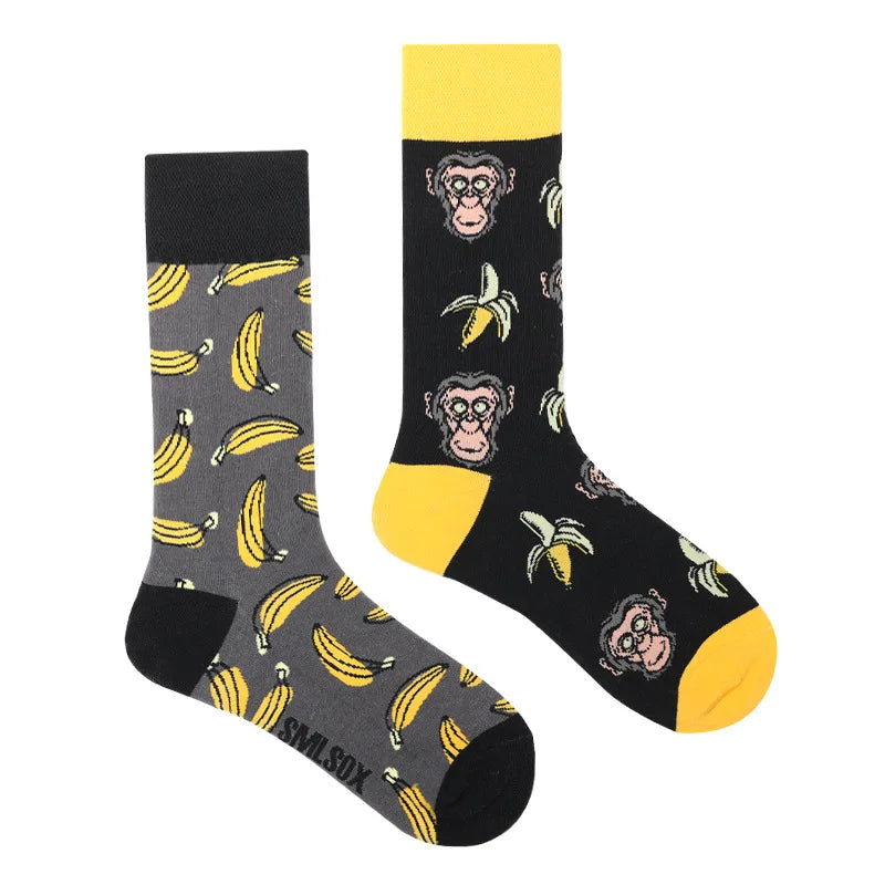 Colorful Cotton Crew Socks - Unisex Mid-Calf Casual Socks