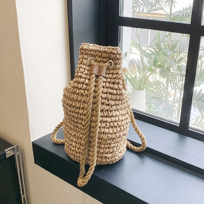 Women's Straw Backpack - Large Capacity Designer Bag