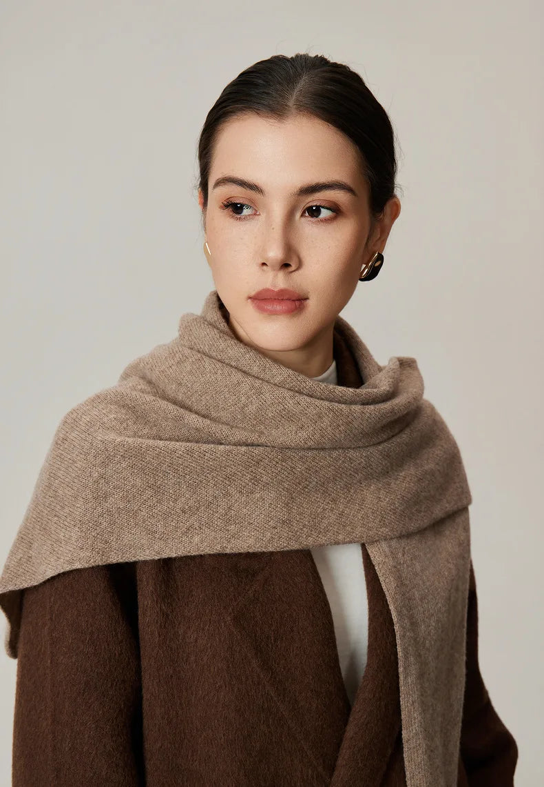 Women's Knitted Wool Scarf - Warm Winter Accessory