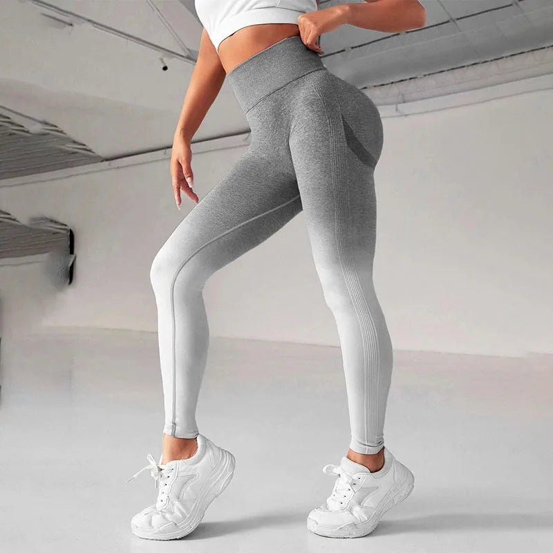 Women's Seamless Gradient High-Waist Fitness Leggings