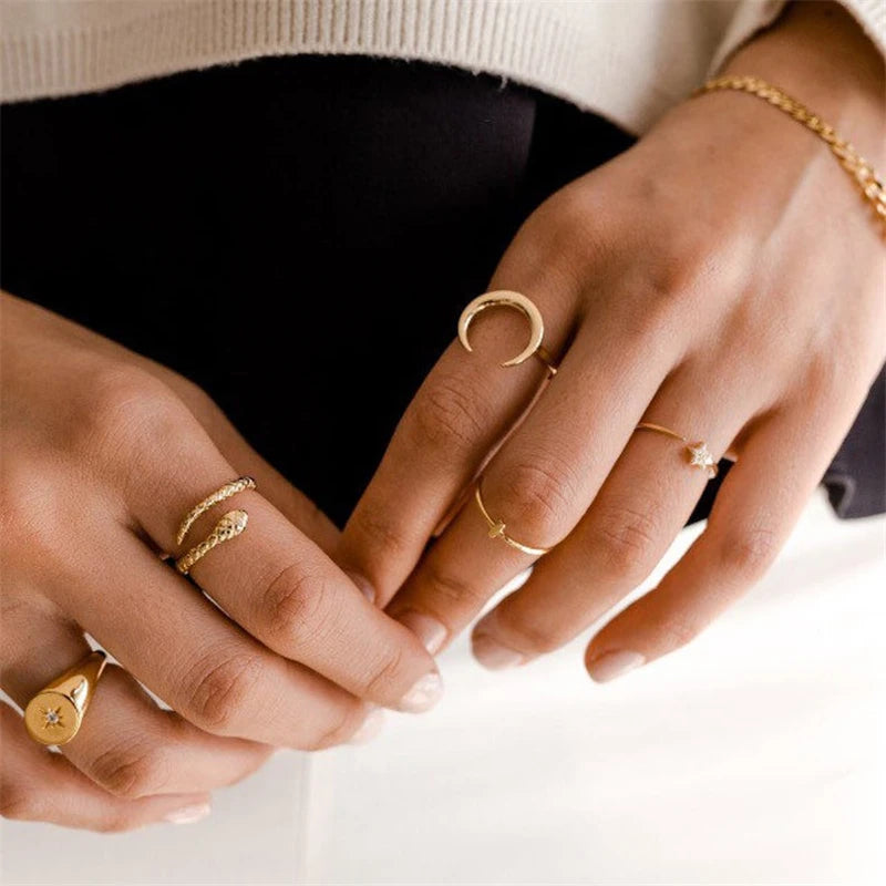 925 Sterling Silver Snake Ring - Adjustable Open Band for Women