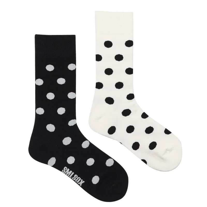Colorful Cotton Crew Socks - Unisex Mid-Calf Casual Socks
