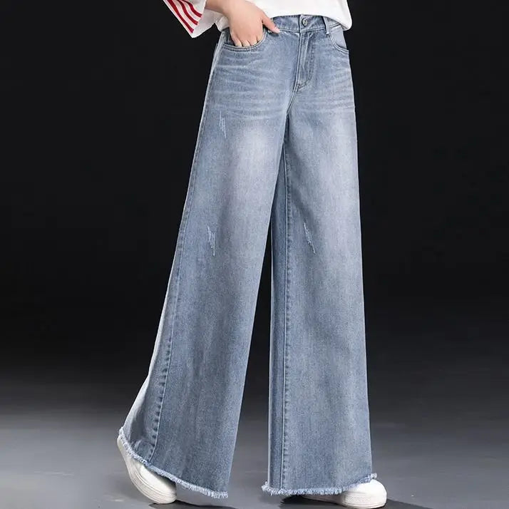 Women's High Waist Wide Leg Jeans - Y2K Vintage Denim Trousers
