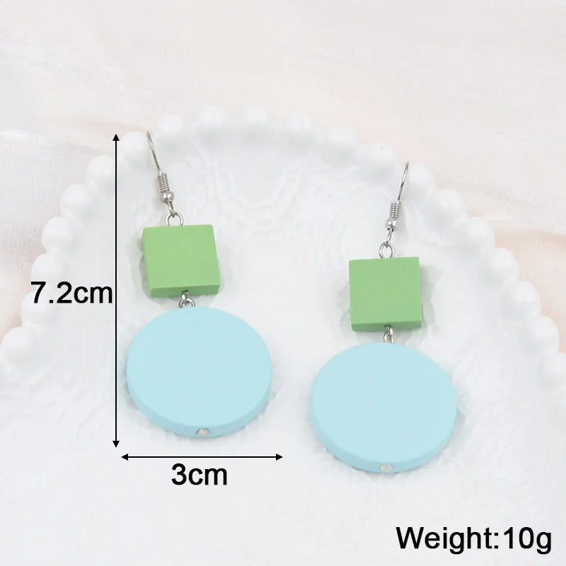 Bohemian Geometric Earrings - Blue Flower Butterfly Dangle Earrings for Women