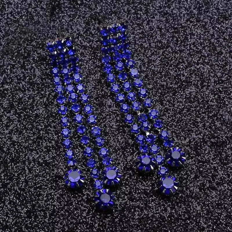 Bohemian Geometric Earrings - Blue Flower Butterfly Dangle Earrings for Women