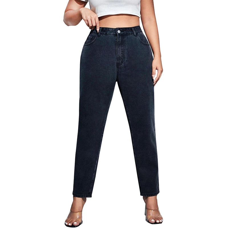 Women's High-Waist Straight Leg Jeans - Plus Size