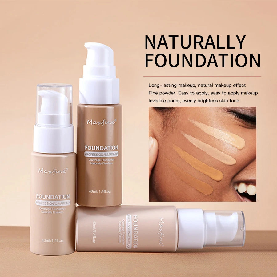 MAXFINE Waterproof Liquid Foundation - Long-Lasting Concealer