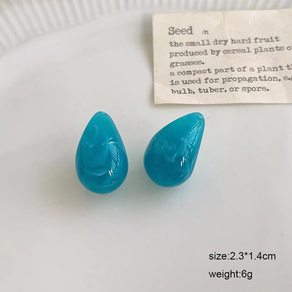 Bohemian Geometric Earrings - Blue Flower Butterfly Dangle Earrings for Women
