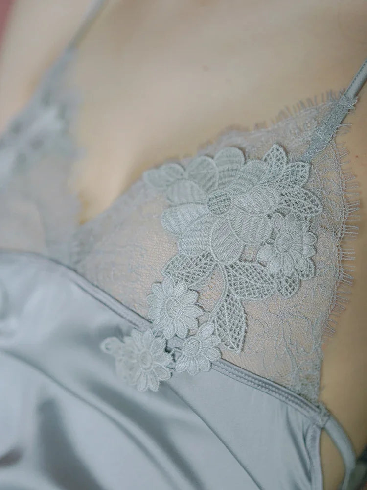 Women's Lace Nightgown - Elegant V-Neck Sleepwear