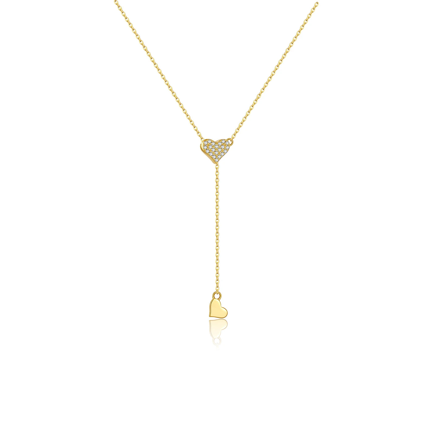 925 Sterling Silver Adjustable Heart Pendant Necklace