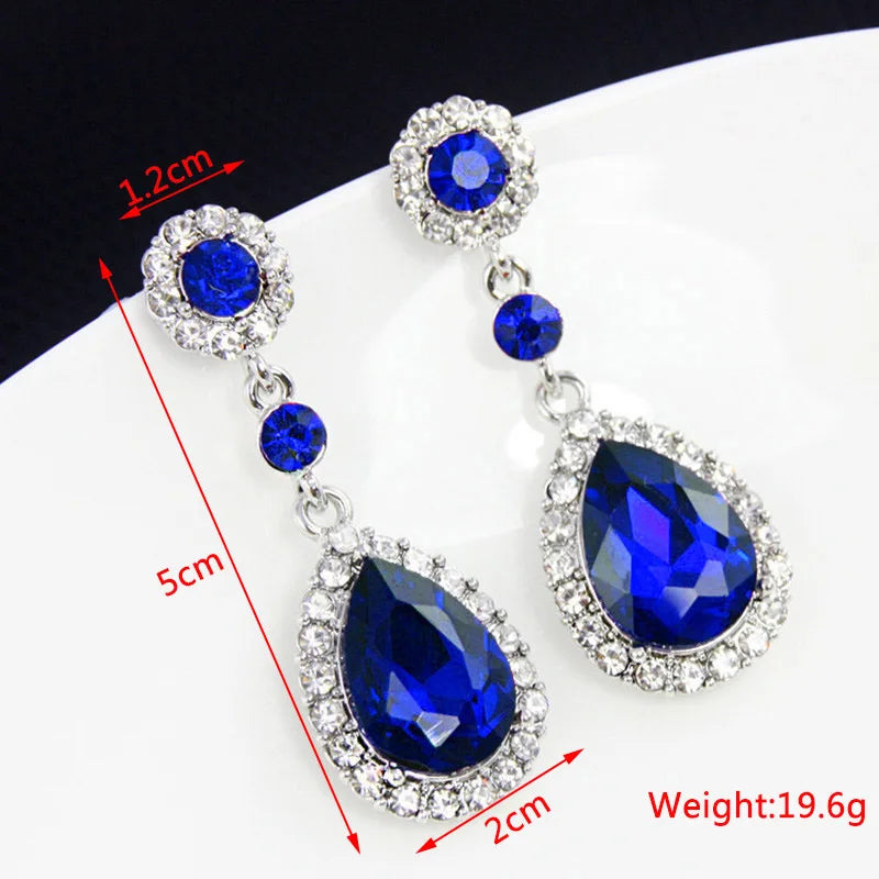 Bohemian Geometric Earrings - Blue Flower Butterfly Dangle Earrings for Women