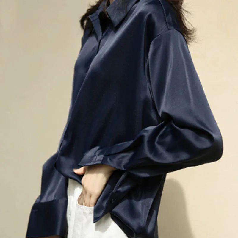 Vintage Button-Up Shirt - Autumn Long Sleeve Blouse