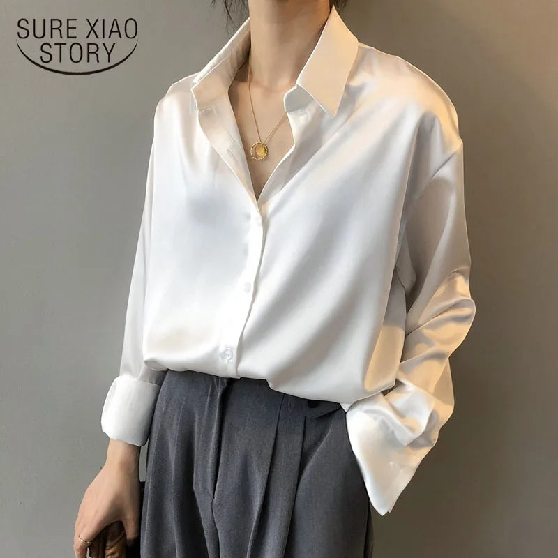Vintage Button-Up Shirt - Autumn Long Sleeve Blouse