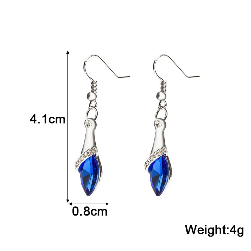 Bohemian Geometric Earrings - Blue Flower Butterfly Dangle Earrings for Women