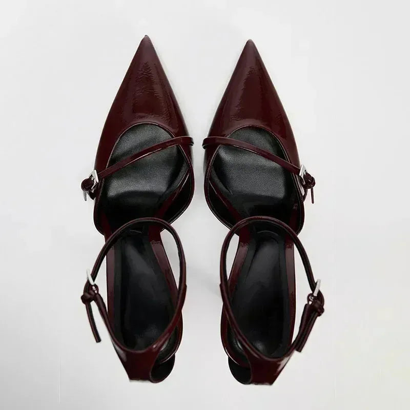 Women's Crystal Embellished High Heel Sandals - Pointed Toe Party Shoes