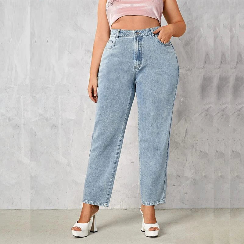 Women's High-Waist Straight Leg Jeans - Plus Size